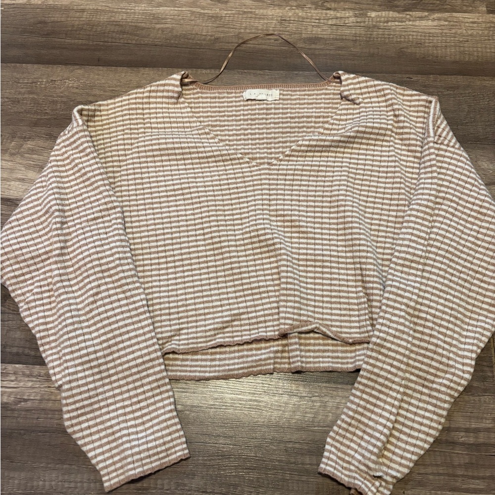 cropped striped pacsun sweater